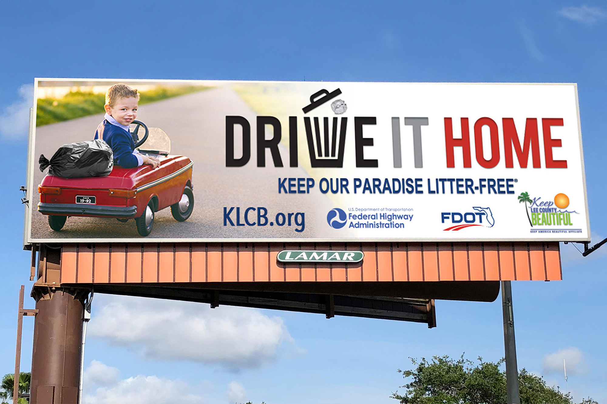 Billboard showing Drive It Home campaign ad